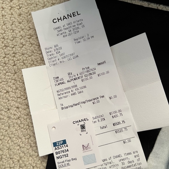 *SOLD*NWT Chanel 22P Quilted Pending CC Small Classic Flap Lambskin w Receipt! - Picture 12 of 13